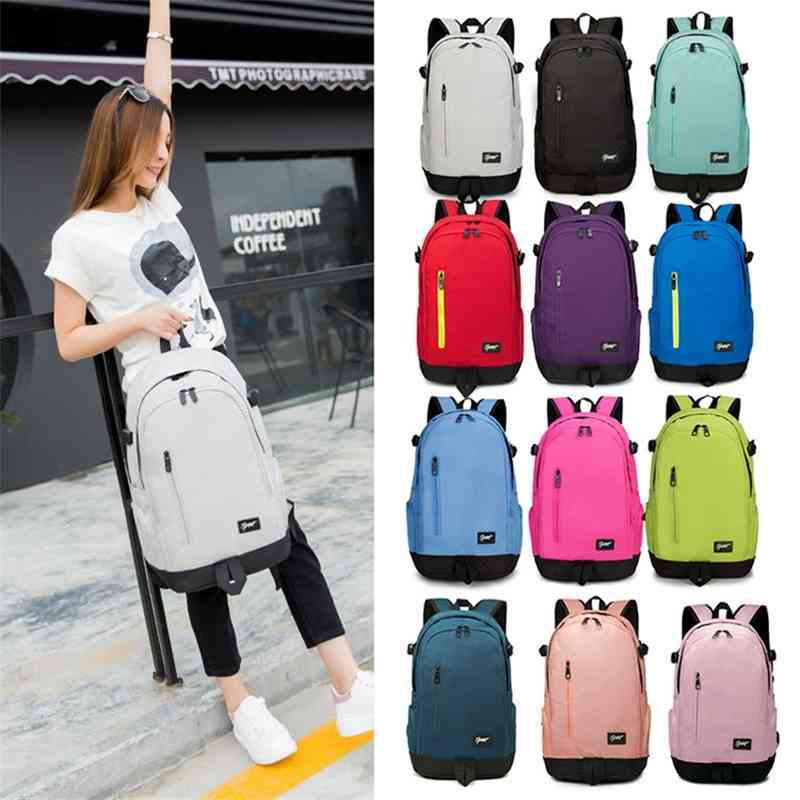 

Japan and South Korea version large capacity backpack women's canvas junior high student schoolbag men's travel computer, Red