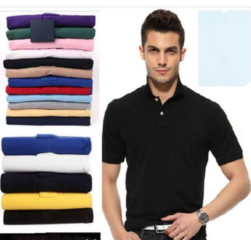 

2021 Summer Big Small Horse Crocodile Embroidery polo Short Sleeve Turn-over Collar Slim Tops Casual Breathable Solid Color Business Shirt, White;black
