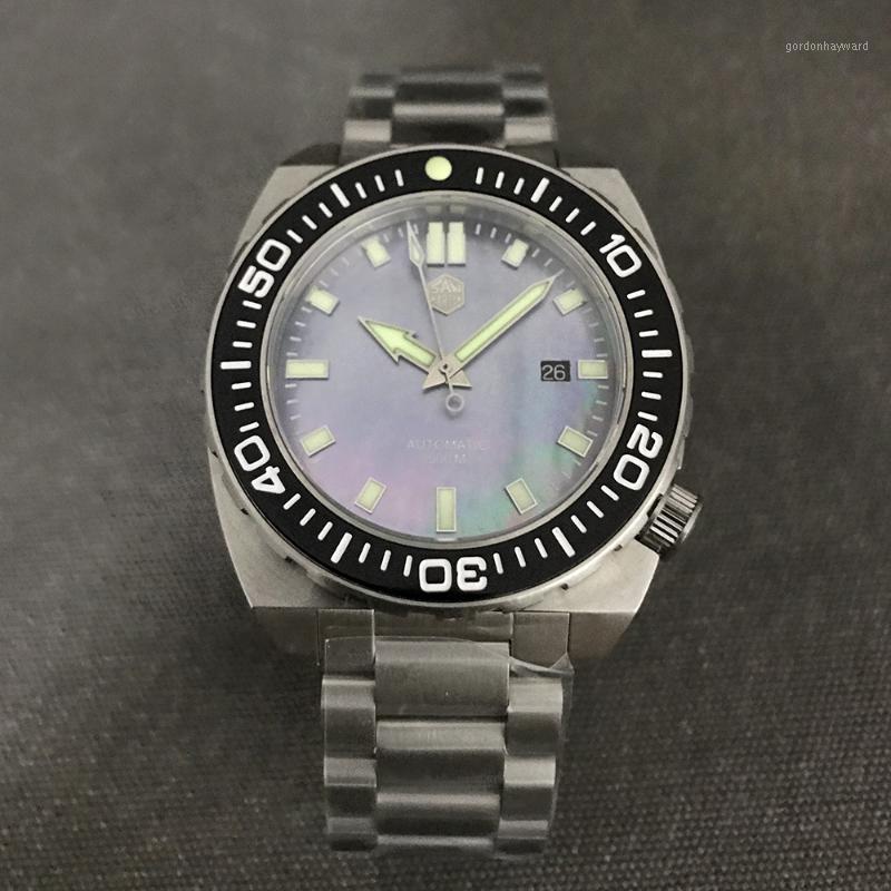 

Wristwatches San Martin SH068 Cool Big Stainless Steel Diver Men Watches Sapphire Glass 500M WaterProof Automatic Mechanical Wrist Watch, V 4