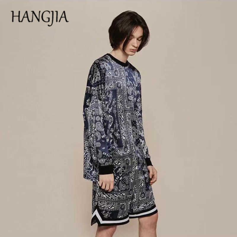 

2021 Summer Fashion Paisley Shorts Women Cashew Flower Totem Casual Shorts for Men High Street Hip Hop Patchwork Knee-length C0607, Blue