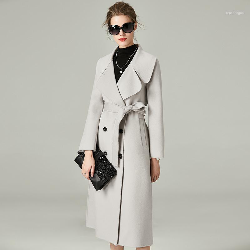 

Women's Wool & Blends Women S Winter Coat Grey Double Sided Cashmere Outwear 2021 Autumn Plus Size Ladies Fashion Overcoats Long Free Ship, Red