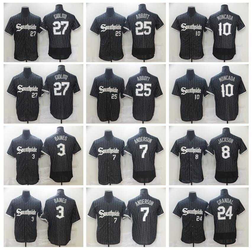 

Men Baseball 27 Lucas Giolito Jersey 3 Harold Baines 25 Jim Abbott 7 Tim Anderson 8 Bo Jackson 10 Yoan Moncada 24 Joe Crede All Stitched Away Black Flexbase Cool Base, Blank black