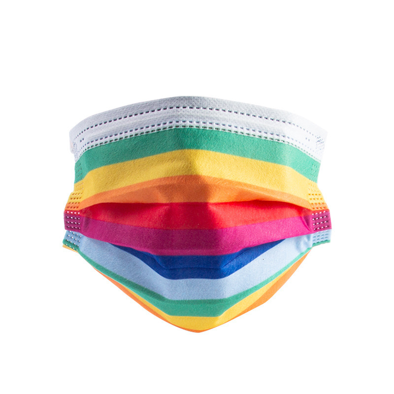 

Masks Fashion color disposable Korean rainbow versatile Street ear four seasons dust