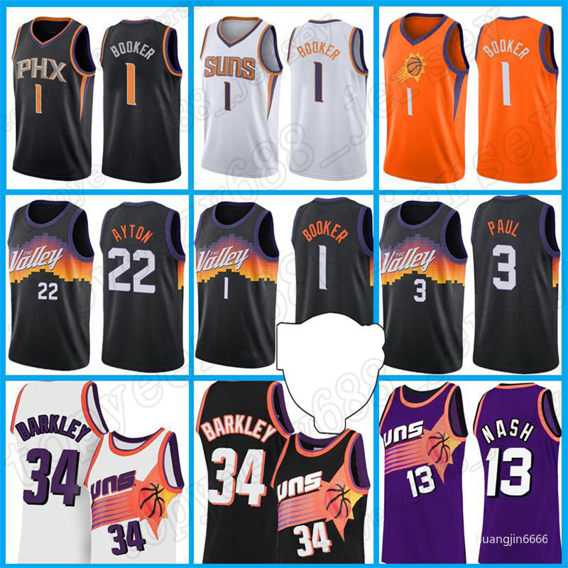 

Retro Charles 34 Barkley Steve 13 Nash Suns Devin 1 Booker Mens Finals Jersey 2021 Deandre 22 Ayton Jerseys Phoenix Jerseys Basketball Chris 3 Paul, Black;blue