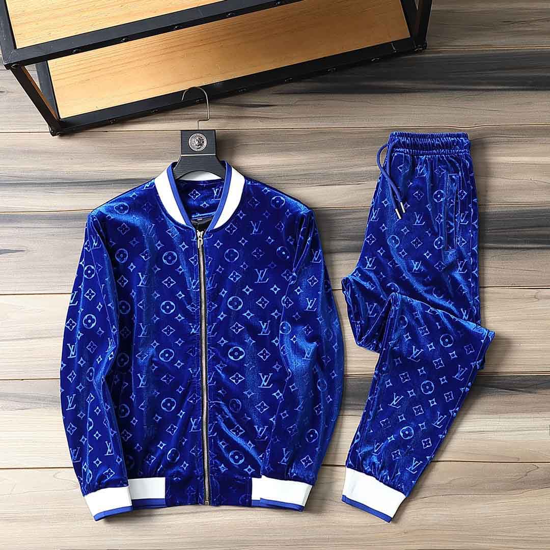 

Men Tracksuits Suit Women Jackets Sets Classic Letter Pants piece Suits Casual Long-sleeved Sports Fashion Sportswear Designer 4 Styles M, Blue
