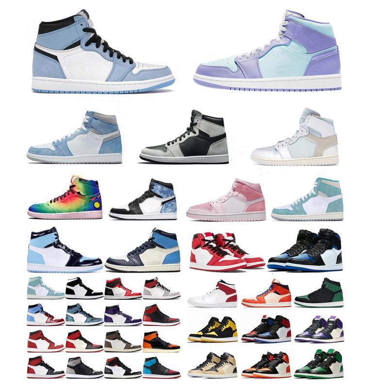 

Jorden airs jordens Mens Women Jumpman 1 Mid Shoe Basketball Shoes 1s Purple Aqua Obsidian Silver Toe High Hyper Royal University Blue Unc S