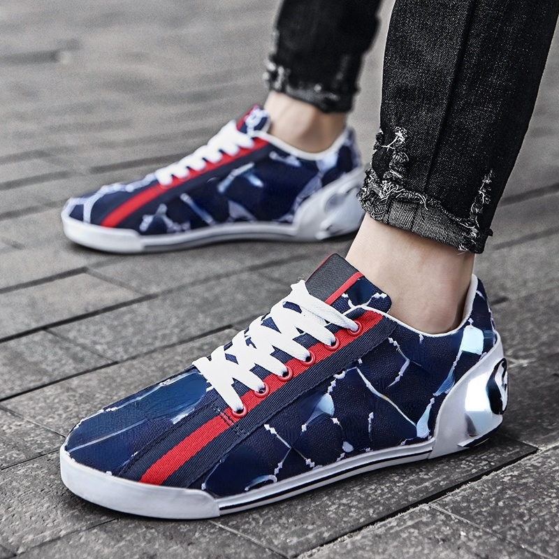 

Newest Men Shoes High Qualtiy Boots Sneakers Canvas Lace-up Dress Male British Style Classic Casual Oxfords Zapatos De Hombre HL312, Blue