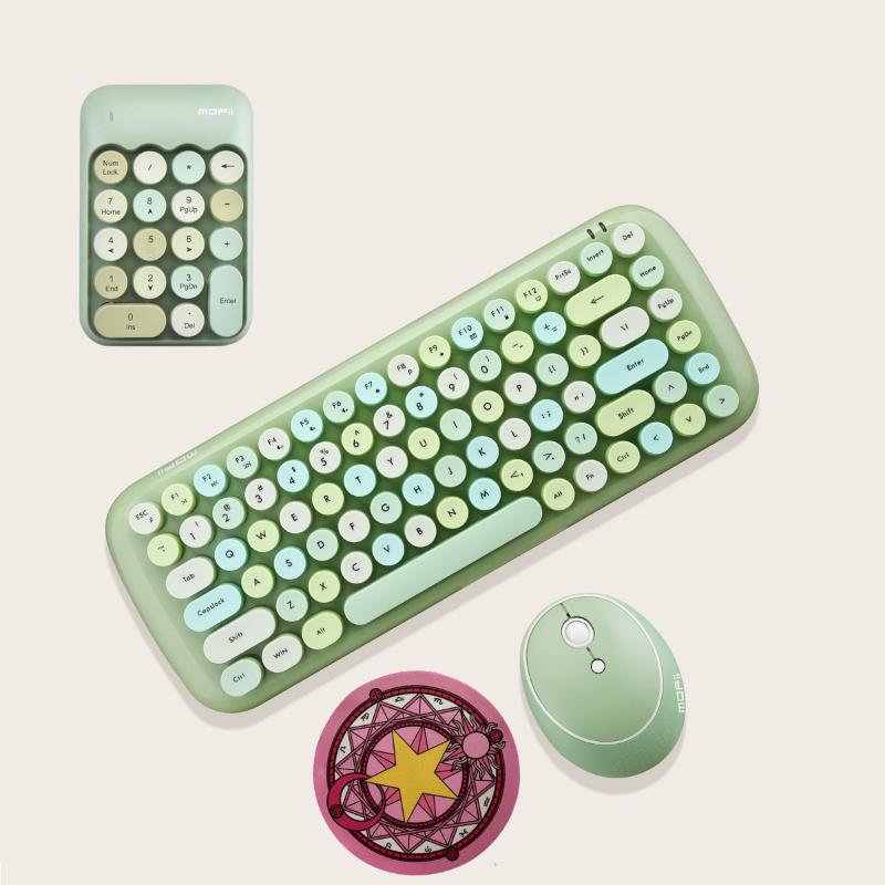 

Keyboard Mouse Combos MOFII Mini 2.4Ghz Set Round Keycap Girl Heart Mixed Color Wireless And Cute Sweet For Notebook Or HomeOffice