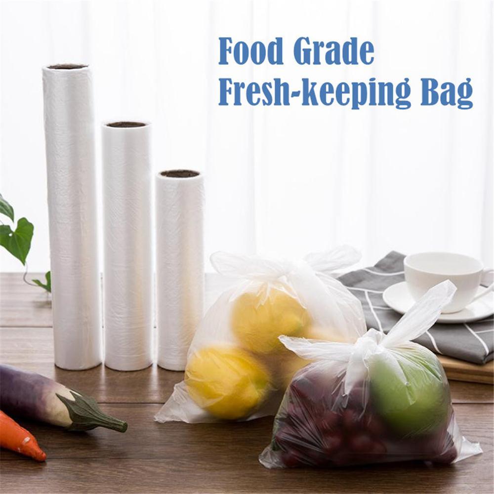 Packaging of fresh, clear plastic bag 50 pces/freezer roll kitchen bags storage bag-image-693507911