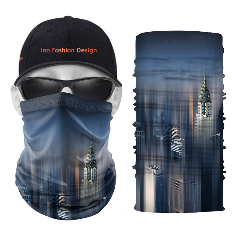 

mirage pattern printed magic scarf 5 pieces per package comfortable fashion riding sunscreen seamless wweat absorption high elasticity, Blue;gray