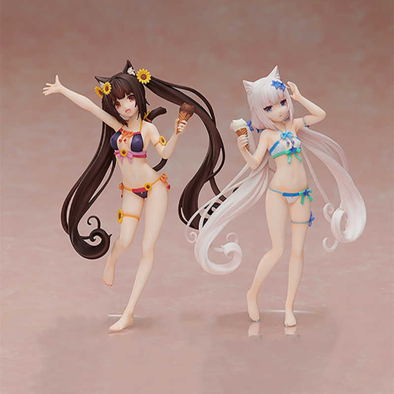 

Freeing Nekopara Chocola Vanilla Swimsuit Ver. PVC Action Figure Japanese Anime Figure Collection Model Toys Doll Gift Q0722, No box