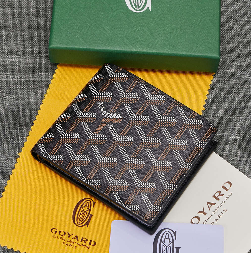 

elegant short wallet multi card Goya men's clip, Brown;gray