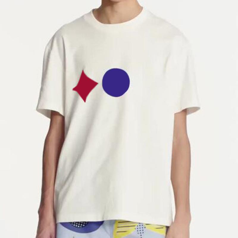 

2020SS Classic Three Printing Jacquard T-Shirts Men Women Couple Tee Solid Color Breathable Short Sleeves Casaul Street Summer tshirt, White;black