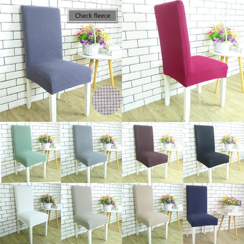 

Pure Color Home Chair Cover Cushion Covering Elastic Seat Dining Clean Antimacassar Slipcovers Supplies Decor Covers