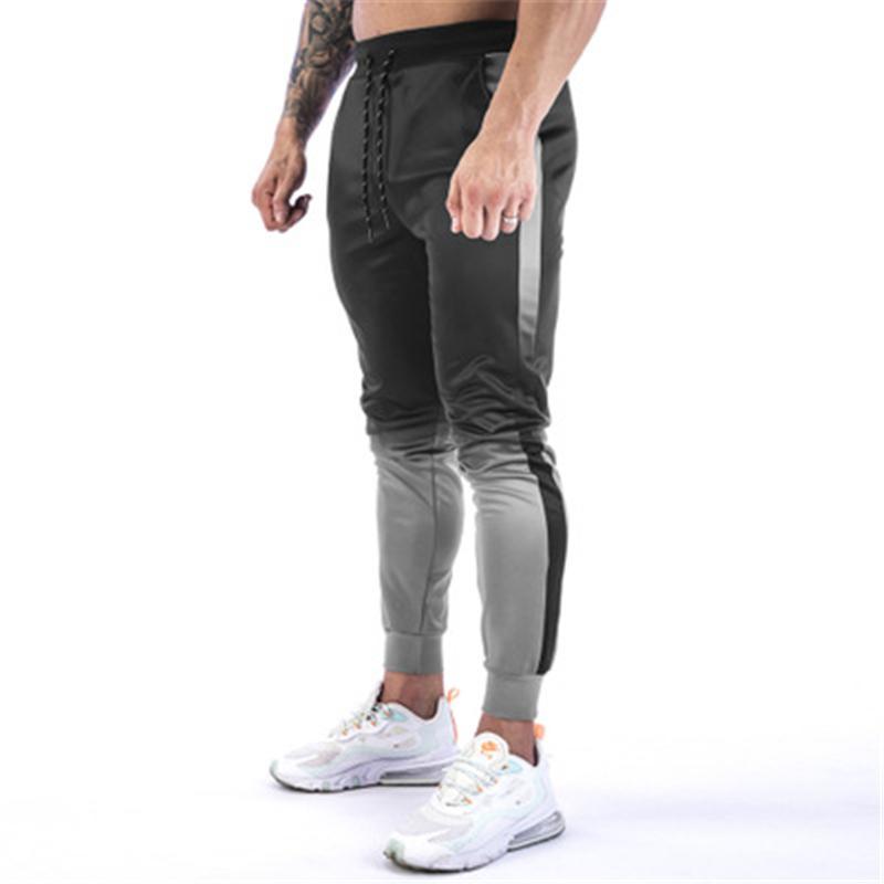 Male New Skateboard Casual Slim Trousers Mens 3D Gradient Skinny Pants Fashion Trend Hip Hop High Street Sport Fitness Pencil Pants Spring