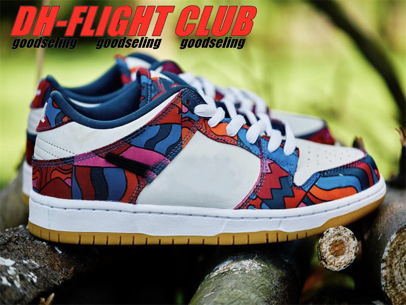 

SB Dunks Low Parra Flat Shoes Fire Pink Gym Red-Mocha-White-Royal Blue-Black Sports Sneakers Size EU36-46 With Shoebox, Customize