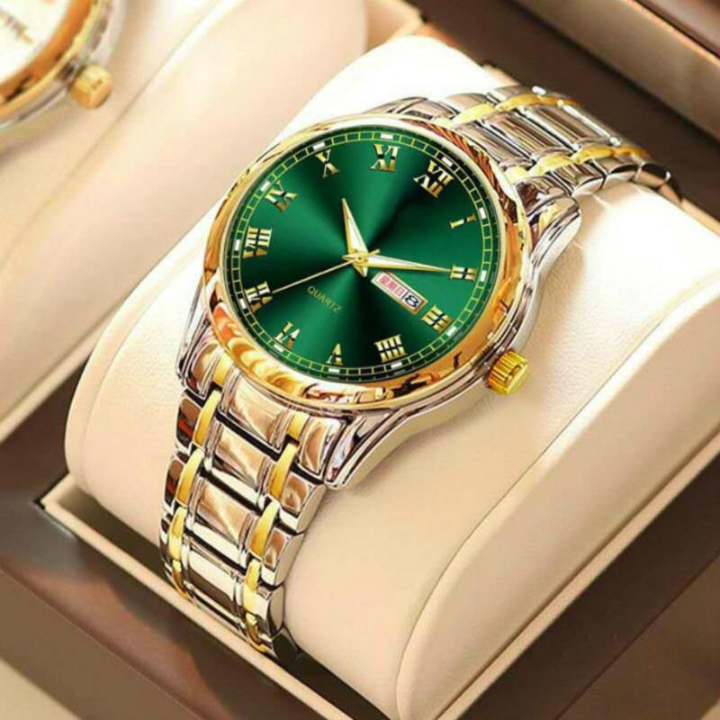 

Wristwatches Genuine Mens Watches With Logo, Calendar Chinese Can English Dual Display, Waterproof Stainless Steel Watch Quartz Clock A4142