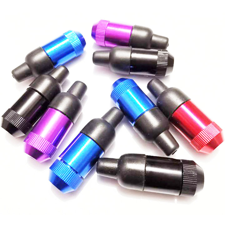 

Aluminum Smoking Snuff Smoking Portable Tobacco Snuff Tube Colorful Hand Pipes Durable Rubber Mouth MINI Metal Smoking Pipe cheechhot