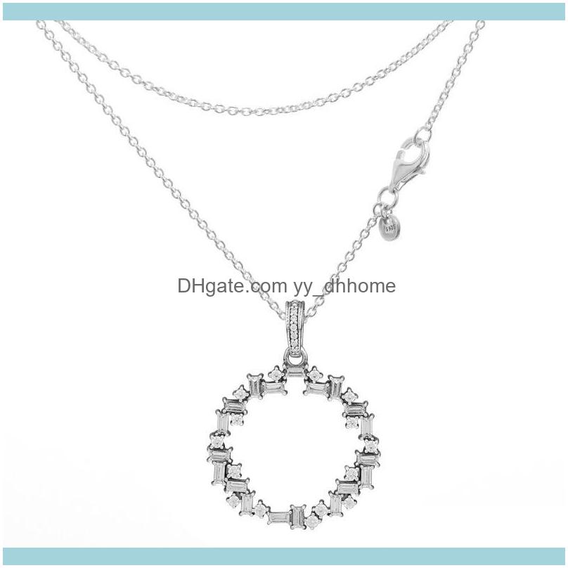 

Chains Necklaces & Pendants Jewelrychains Authentic 925 Sterling Sier Shards Of Sparkles Round Necklace Fits For Original Women Gift Lover W