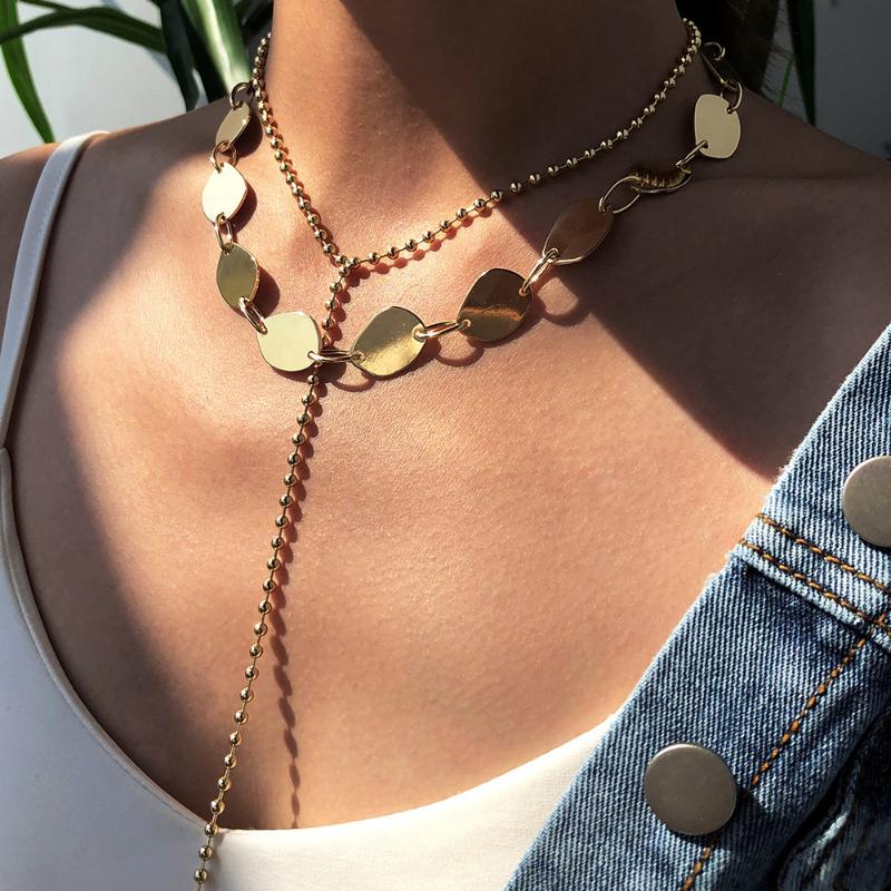 

Fashion Choker Necklaces For Women Link Chain Long Tassel Pendant Necklace Collares Collier Jewely Accessories Chains