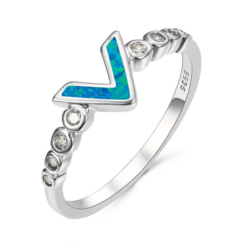 Wedding Rings Cute Female White Blue Fire Opal Ring Silver Color V Letter Promise Love Engagement For Women-image-711414380