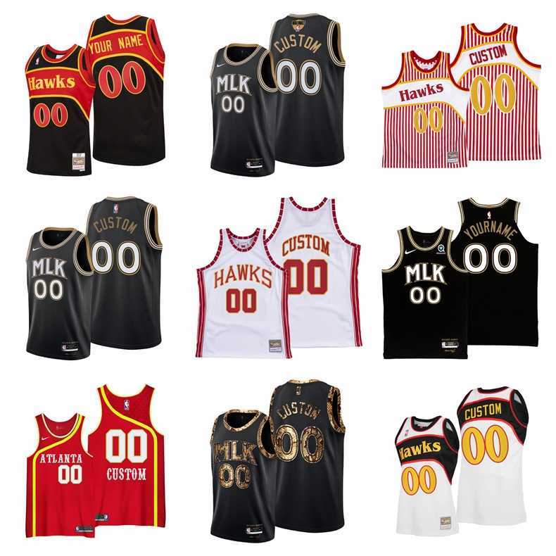 

2021 Atlanta Hawks Basketball Jerseys Bogdanovic Jersey Collins Mutombo Custom Stitched yellow black white Size S-XXXL Mesh Breathable Quick Dry, As photo
