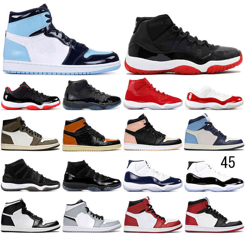 

Fashon Jumpman High Og Shoe 1 1s Twist Black White Unc Tie -Dye Mens Basketball Shoes 11 11s Concord Bred Wmns Women Sneakers Trainers, Box