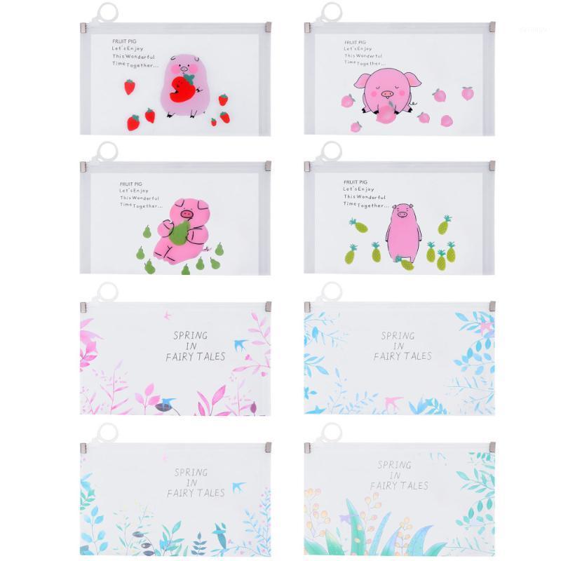 

Storage Bags 8pcs Novel Practical Lovely Stationery Zippered For Students School Kids