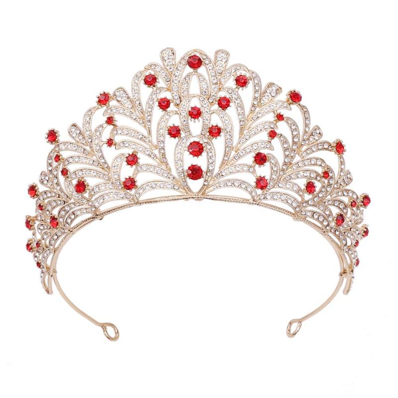 

Hair Clips & Barrettes Crystal Tiaras For Bride Women Big Bridal Crown Rhinestone Jewelry Baroque Pageant Diadem Vintage Party Wedding Acces, Golden;silver