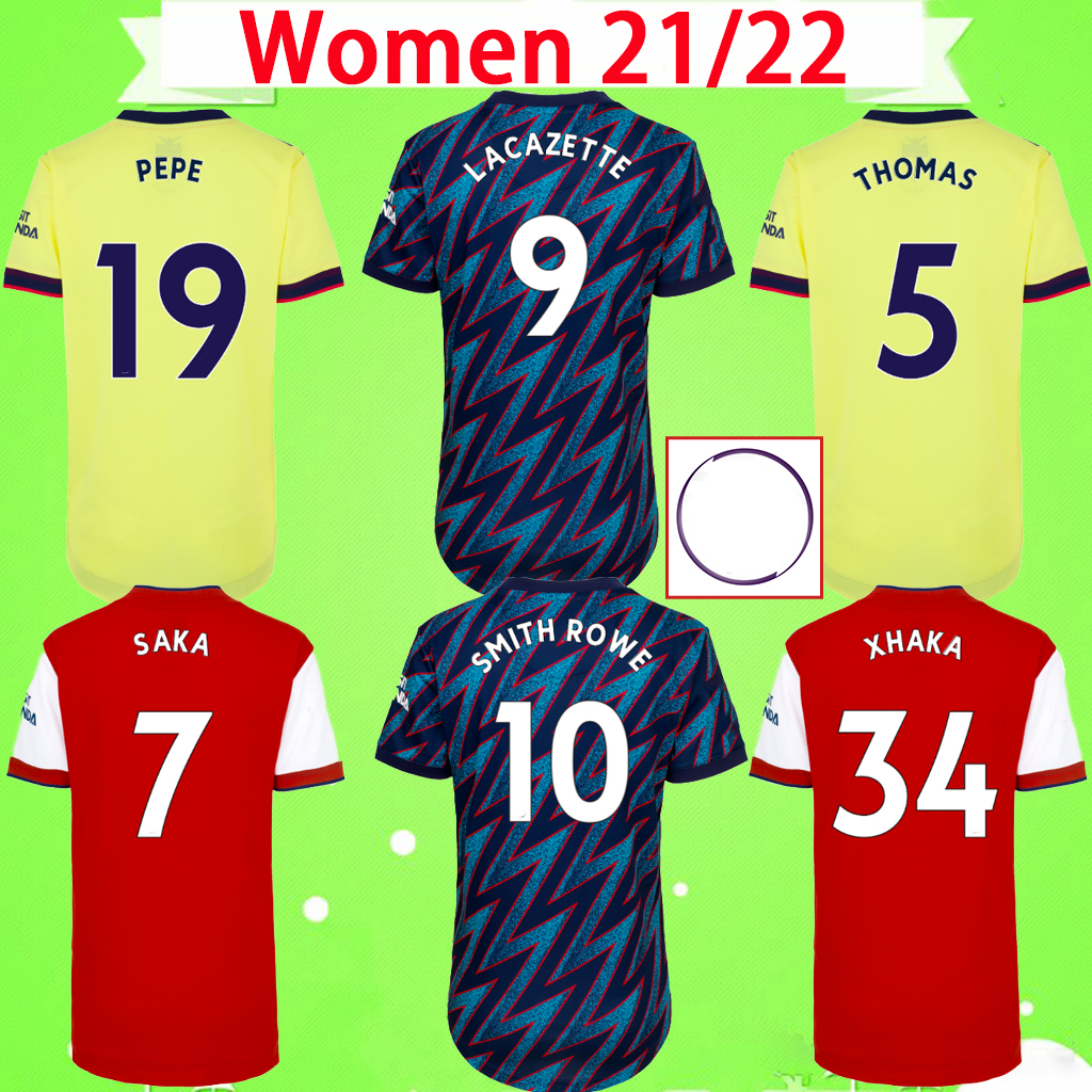 

Women 21 22 soccer jerseys girls SAKA WHITE TAVARES SMITH ROWE PEPE THOMAS ladies football shirts SAMBI LOKONGA WILLIAN NKETIAN 2021 2022 Camiseta de futbol S, 21/22 women
