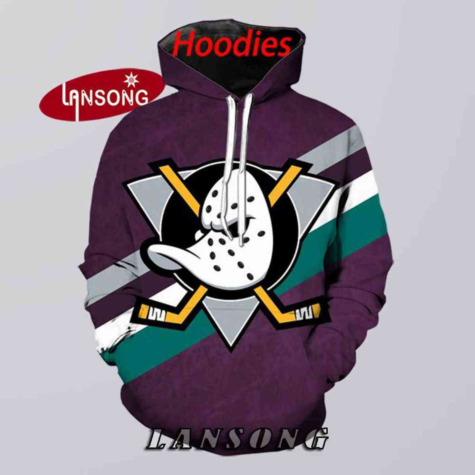 

Men's Hoodies & Sweatshirts Fashion The Mighty Ducks Funny Hockey Tops Movie Sticks Pad Helmet Summer Cotton 7Z2P, Extra not product