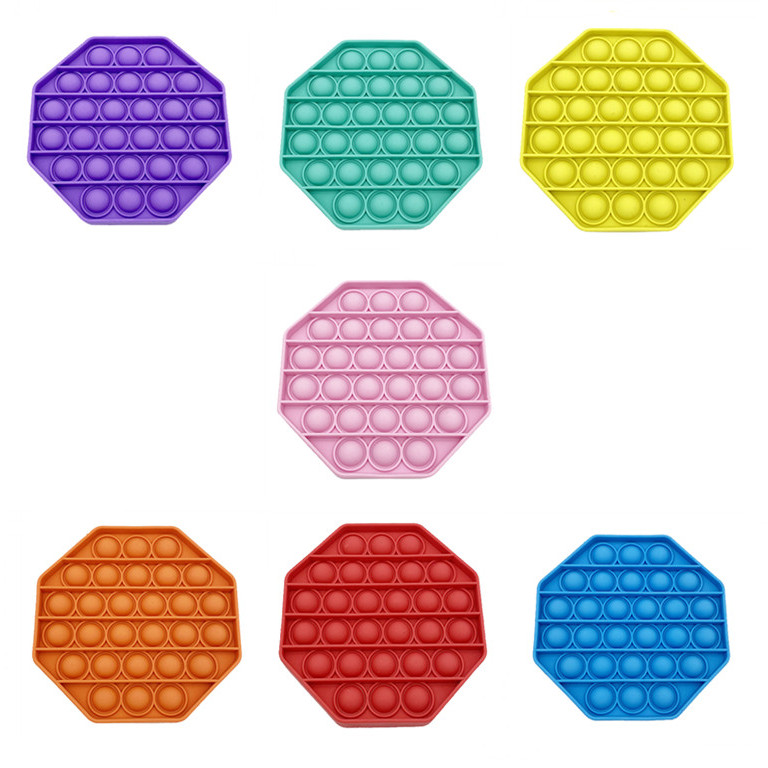 

Decompression Toys Push its Pops Fidget 7 Solid color Octagon-shaped Feature Popper Bubble Fingertip Sensory Toy for Children Gifts