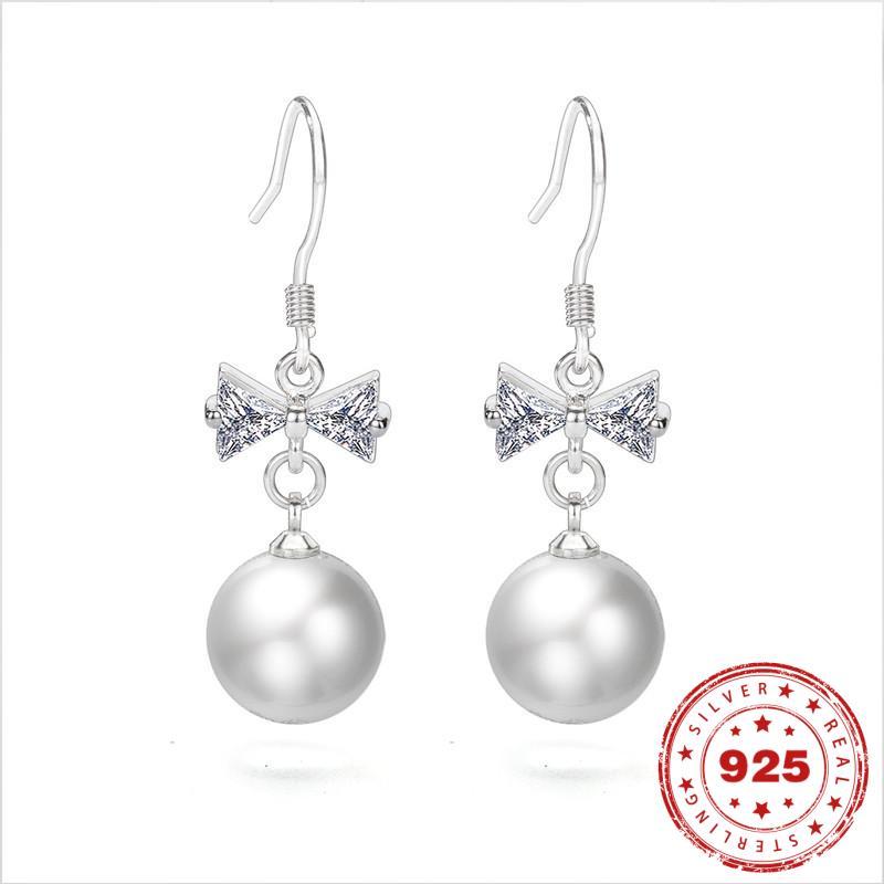 

Dangle & Chandelier Natural White Pearl Jewelry S925 Sterling Silver Color Drop Earring For Women Orecchini 925 Bizuteria Earrings