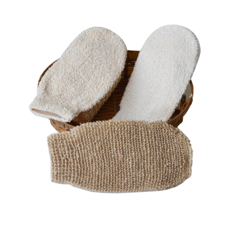 

Natural Hemp Bath Shower Gloves Scrubber Wash Cloth Exfoliating Body Spa Glove