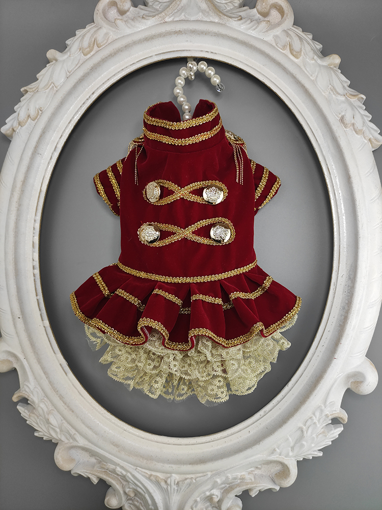 

Handmade Dog Apparel Pet Clothes Wine Colored Velvet Double Breasted Noble General Style Uniform Tuxedo Suit 2 Choice Cats, For boy