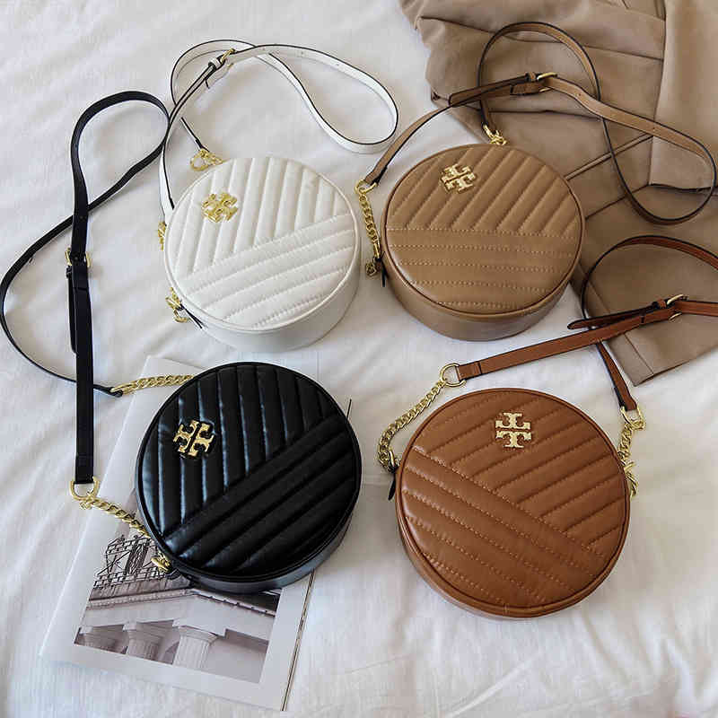 2022 trendy bags Round cake bag autumn new one shoulder chain fashion texture small round Bag Messenger tide embroidered thread