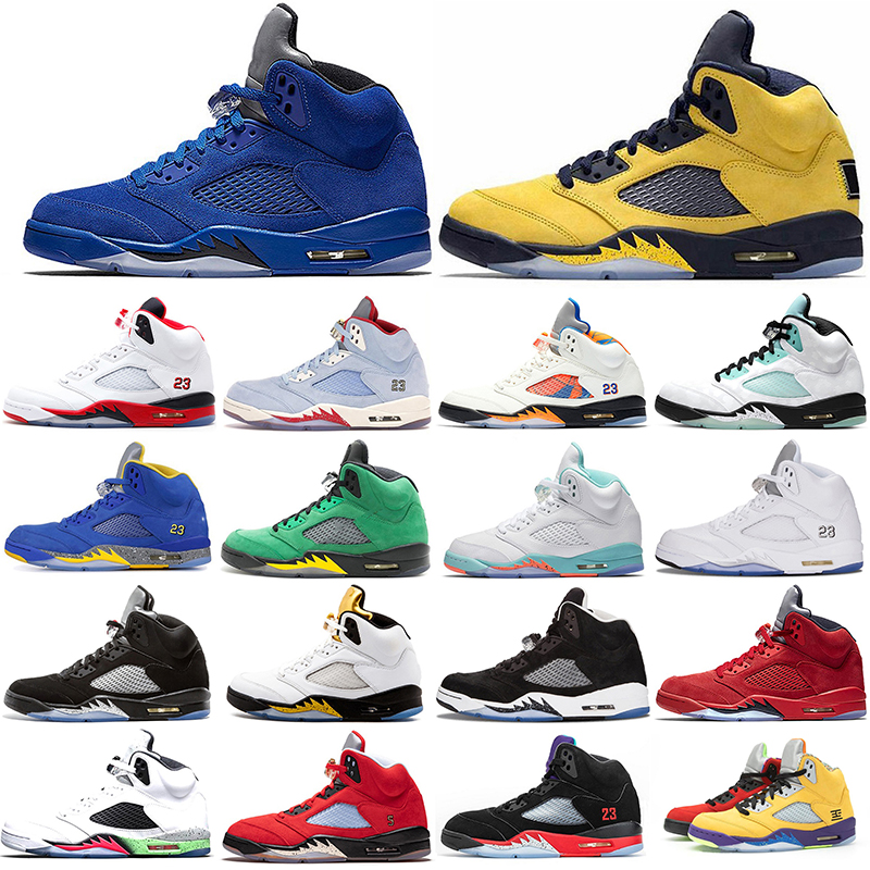 

5 Basketball shoes Jumpman 5s men Space Jam wings International Light Aqua Fire Red Alternate Grape sports sneakers walking trainers size 40-46, Fab 5 sp
