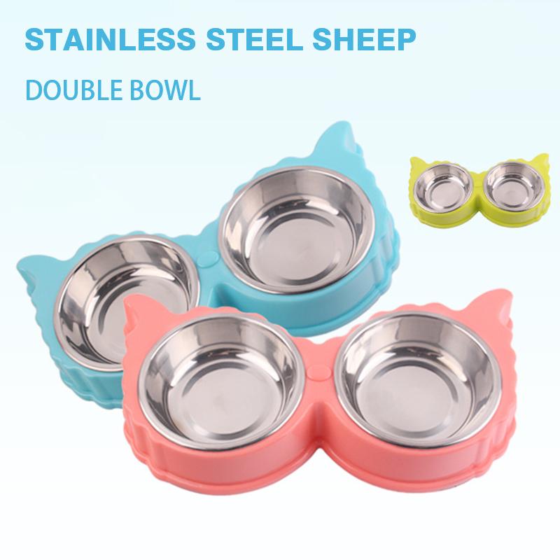 

Cat Bowls & Feeders Pet And Dog Food Bowl Stainless Steel Cute Cartoon Feeding Non Slip Easy To Clean Double Comedero Perro
