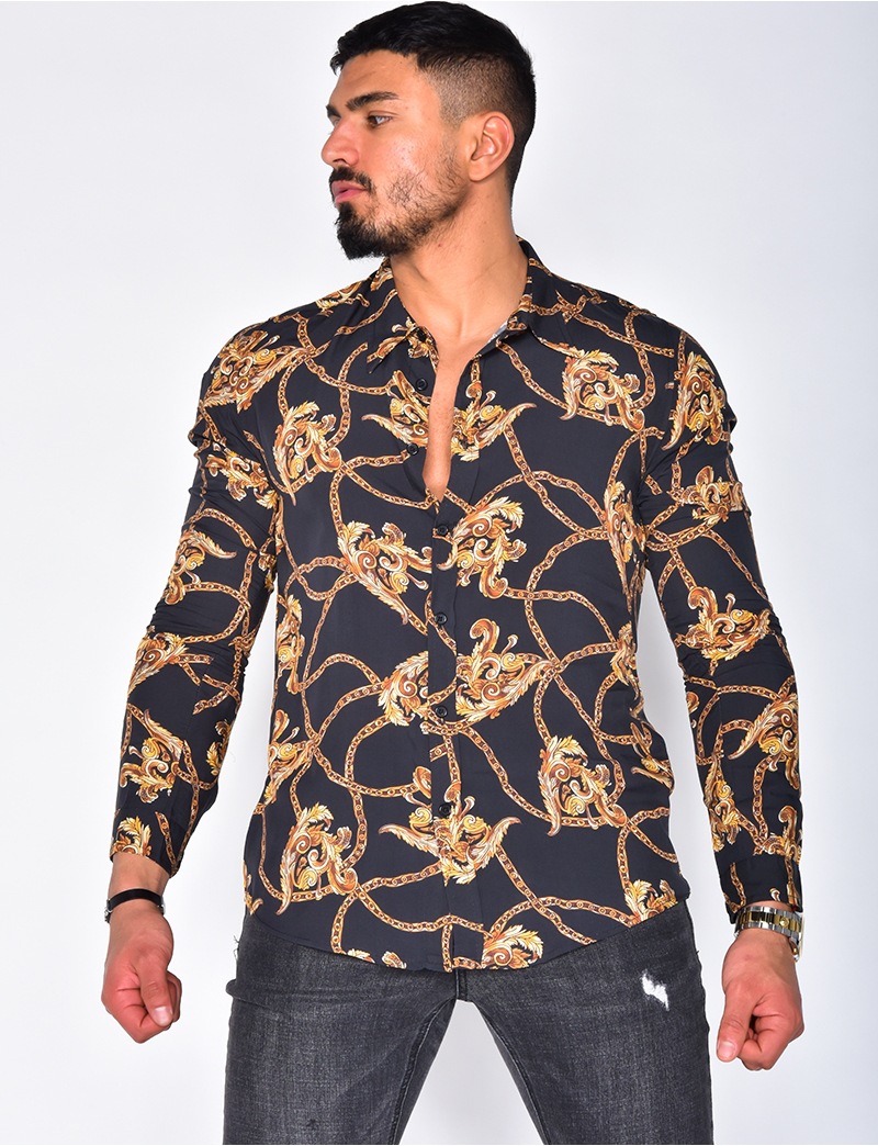 

bohemian Men' Digital Printed Shirt top blouse Cardigan Casual Lapel Long Sleeve camicetta Shirts Plus size xxxl chemisier, As picture