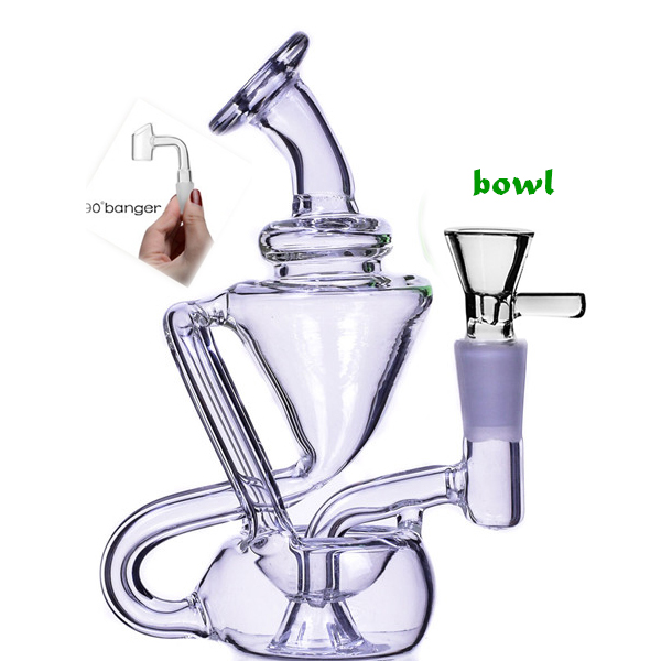 

5.1inchs Beaker Dab Rigs Recycler Bong Hookahs Smoking Glass Water Pipes Mini Oil Rig With 10mm Joint