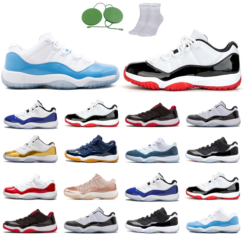 

11s low man basketball shoes fashion Bred Concord Infrared University Blue Varsity Red Rose Cool white Closing Ceremony Navy gum Snakeskin trainers outdoors Sports, Bred low