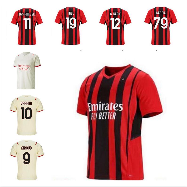 

21/22 AC milan Player version IBRAHIMOVIC Soccer Jersey 2021 GIROUD THEO BRAHIM TONALI Maillots De Foot Shirt ROMAGNOLI R.LEAO S.CASTILLEJO, Home player version