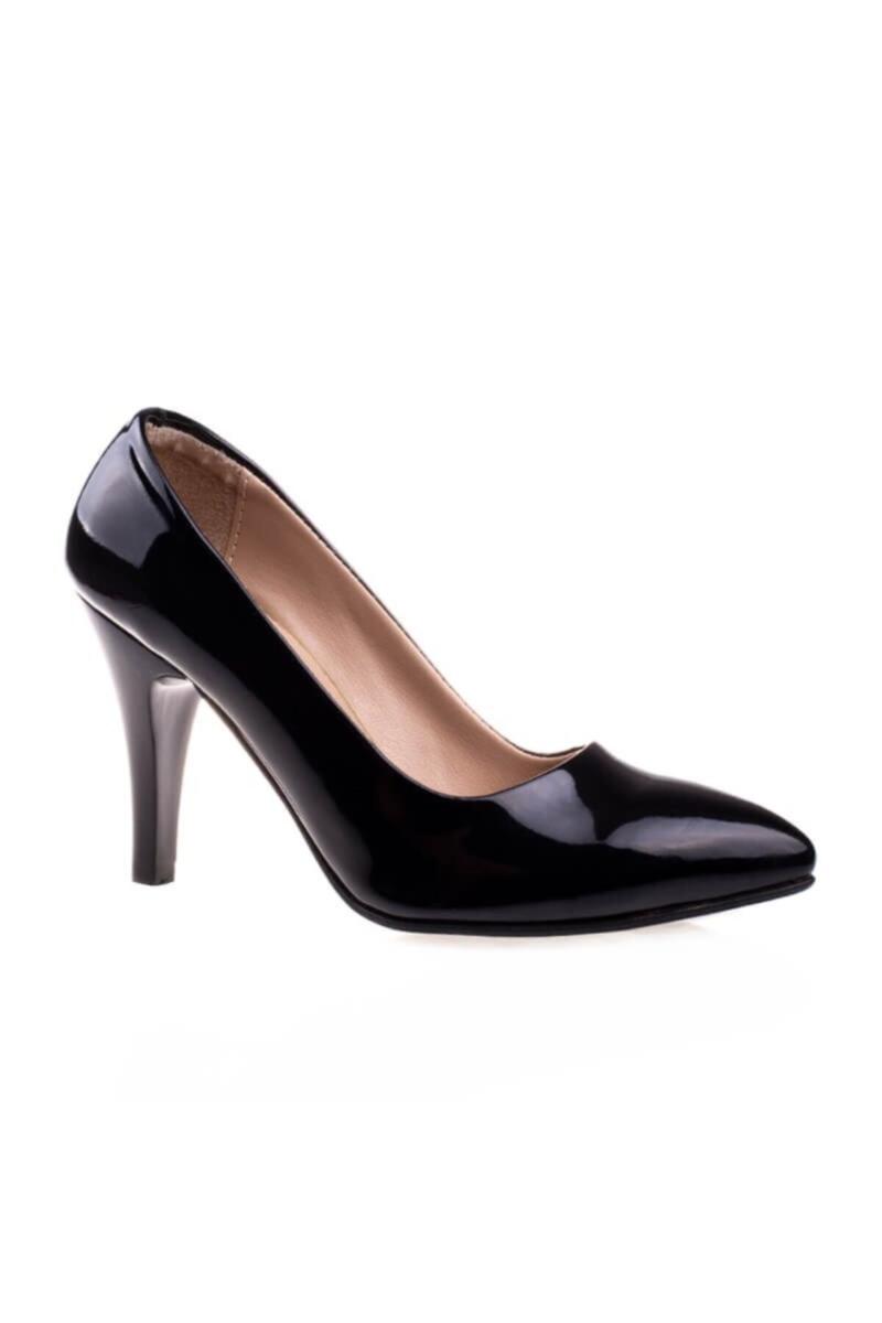

Women's Black Patent Leather Classic High-Heeled Shoes Dress, As pic