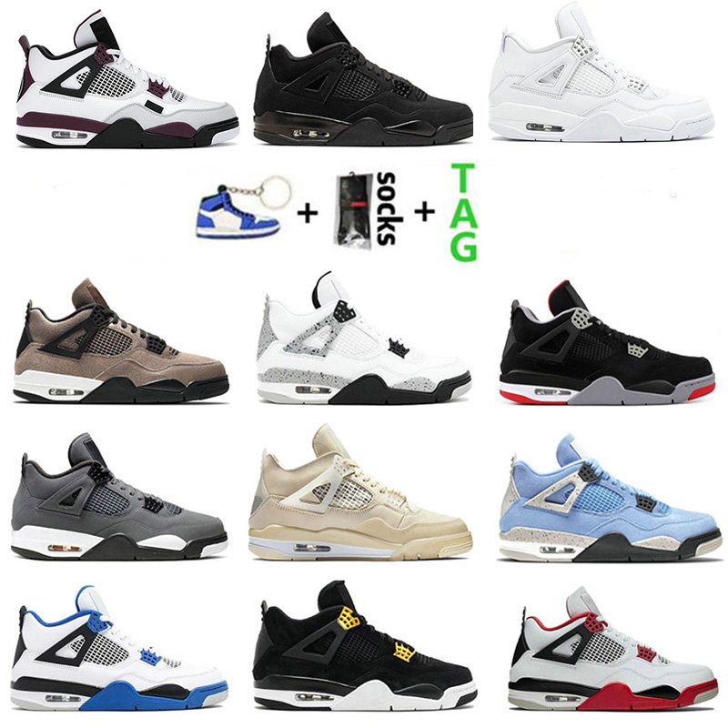 

Men's 4 High OG Basketball Shoes 1s University Blue Silver Royal Toe Black Metallic Gold Medium Smoke Gray Wo Sneakers Size 36-47, 14