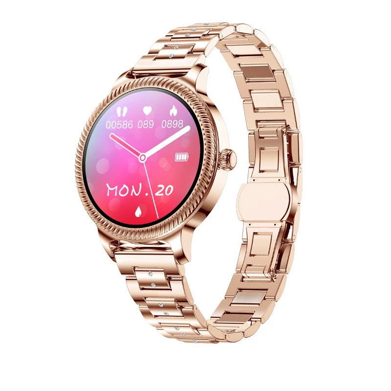 

AK38 Ladies Smart Watch for Women Star Diamond IP68 Waterproof Heart Rate Blood Pressure 1.09" HD Girl Gift Bracelet