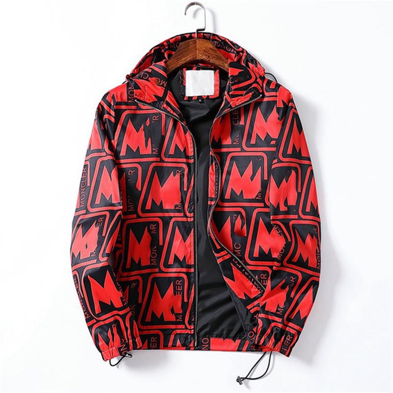 

2021 Fashion men's coat Parka Jacket autumn and winter windbreaker designer Hoodie parkas zip Stripe Print -3xl A22