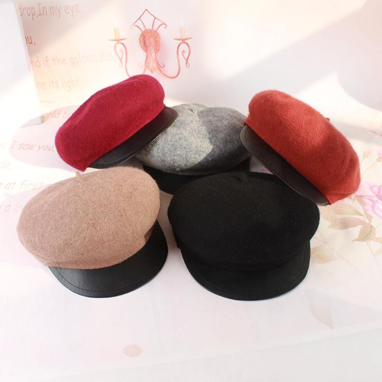 

Berets About 2022 Wool Cap Brim Winter Knitting Hat Luxury Cashmere, Black