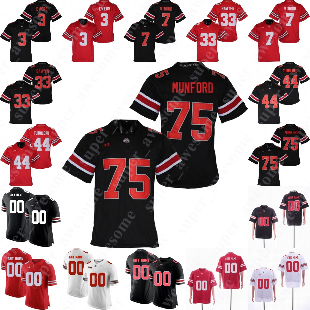 

NCAA Ohio State Buckeyes Jersey Steele Chambers Lejond Cavazos Jakailin Johnson KVaughan Pope Ty Hamilton Noah Ruggles Jesse Mirco Emeka Egbuka Kamryn Babb, White with mesh