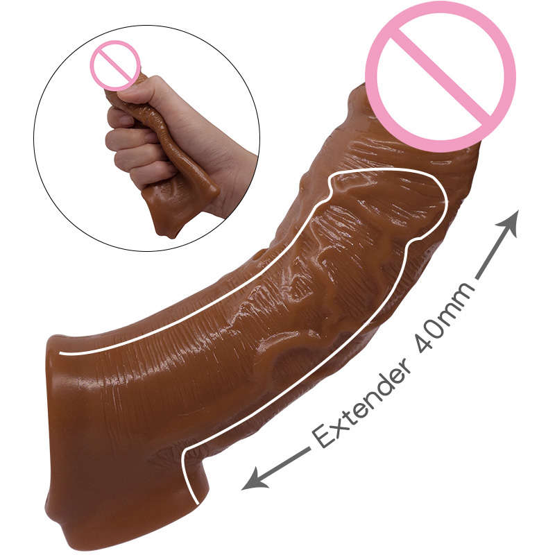 

Silicone Penis Condoms for Men Sex Toys Reusable Sleeve Male Extender Dildo Enhancer Enlargement Condom Cock