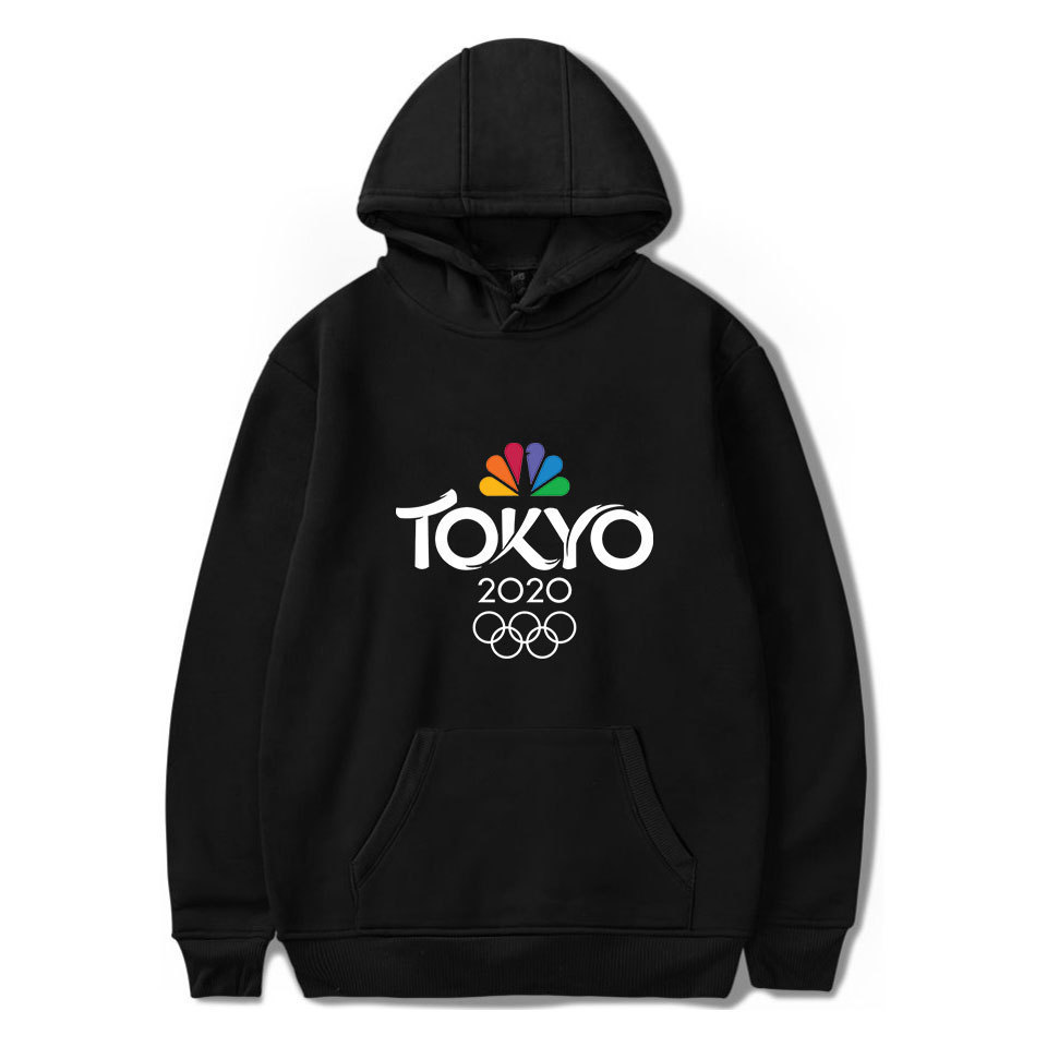 

Tokyo Olympic Games Men Women Hoodies Sweatshirt Harajuku Printed Loose Tops Warm Letter Pattern Fashion Autumn Winter Pullovers X0430, Black